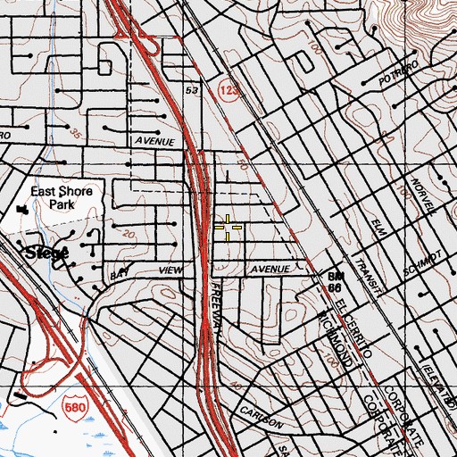 Topographic Map of Balboa School, CA