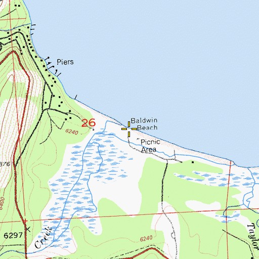 Topographic Map of Baldwin Beach, CA