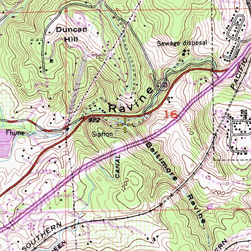 Topographic Map of Baltimore Ravine, CA