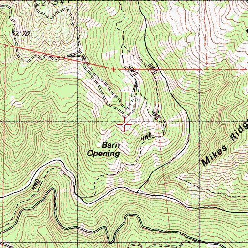 Topographic Map of Barn Opening, CA