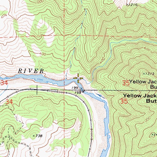 Topographic Map of Basin Creek, CA