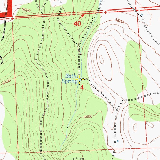 Topographic Map of Bath Spring, CA