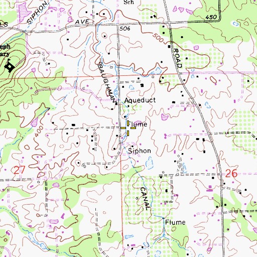 Topographic Map of Baughman Canal, CA