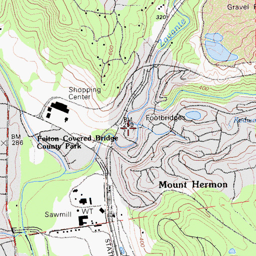 Topographic Map of Bean Creek, CA