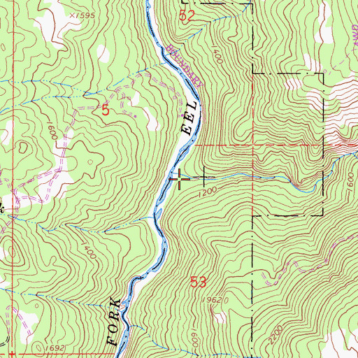 Topographic Map of Bear Canyon, CA