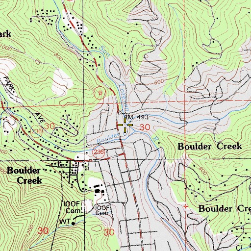 Topographic Map of Bear Creek, CA