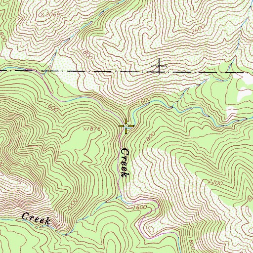 Topographic Map of Bear Creek, CA
