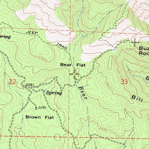 Topographic Map of Bear Flat, CA