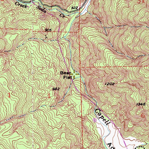 Topographic Map of Bear Flat, CA