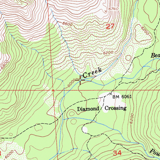 Topographic Map of Bear Pen Creek, CA