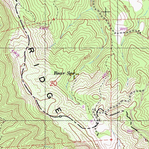Topographic Map of Bear Spring, CA