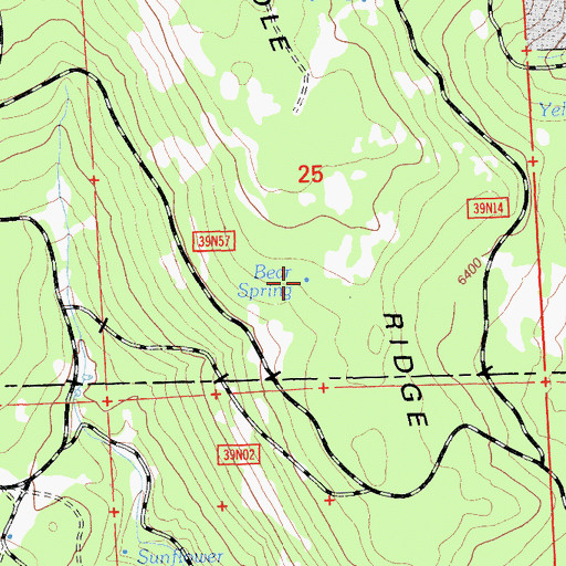 Topographic Map of Bear Spring, CA