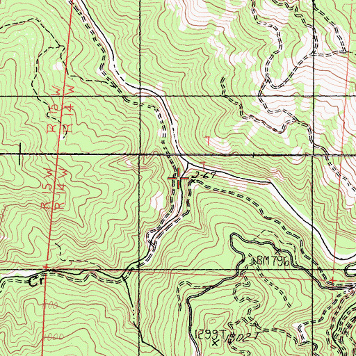 Topographic Map of Beartrap Creek, CA