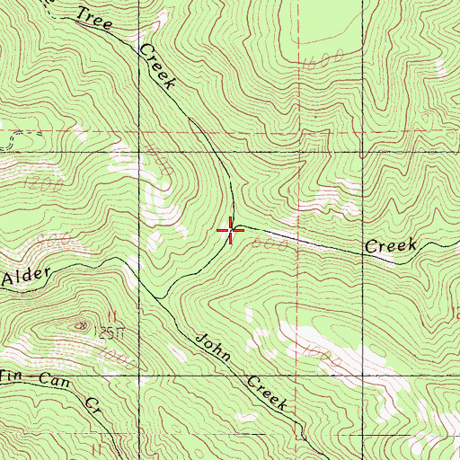Topographic Map of Bee Tree Creek, CA