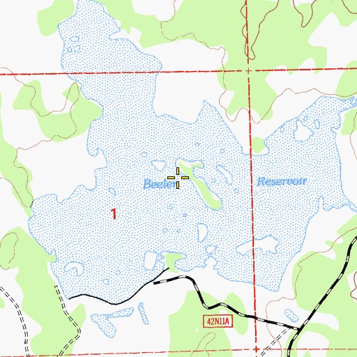 Topographic Map of Beeler Reservoir, CA