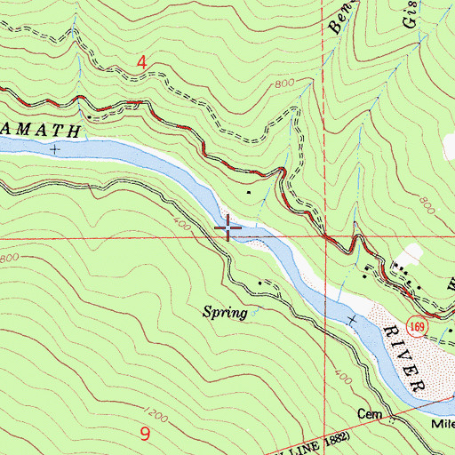 Topographic Map of Bens Creek, CA