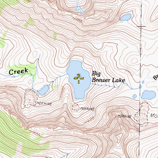 Topographic Map of Big Brewer Lake, CA