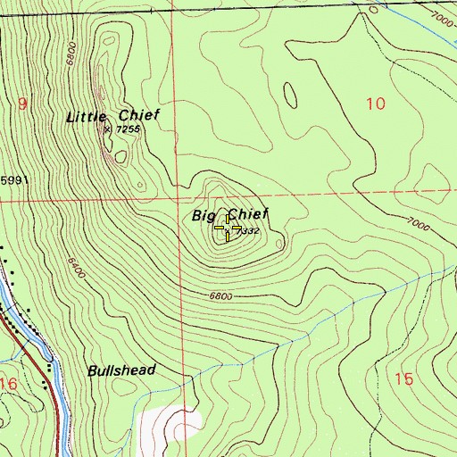 Topographic Map of Big Chief, CA