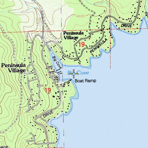 Topographic Map of Big Cove, CA