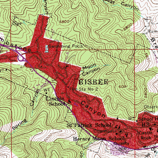 Topographic Map of Bailey Hill, AZ