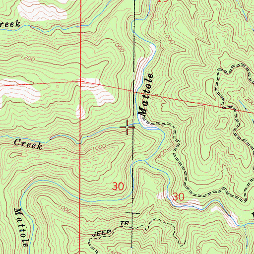 Topographic Map of Big Finley Creek, CA