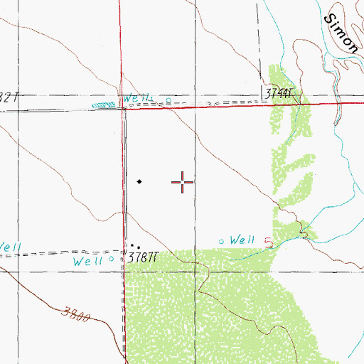 Topographic Map of Barnes Ranch, AZ