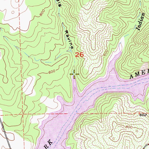 Topographic Map of Big Ravine, CA