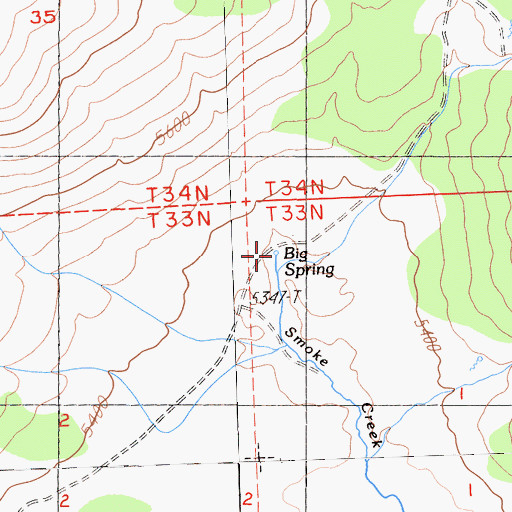 Topographic Map of Big Spring, CA