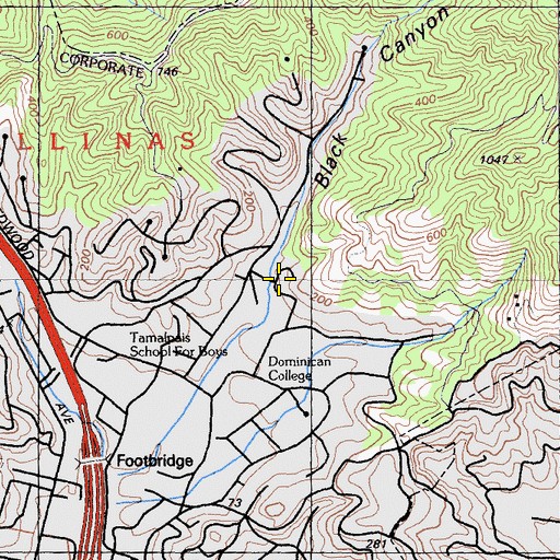 Topographic Map of Black Canyon, CA
