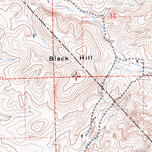 Topographic Map of Black Hill, CA