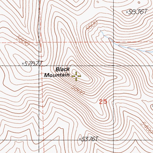 Topographic Map of Black Mountain, CA