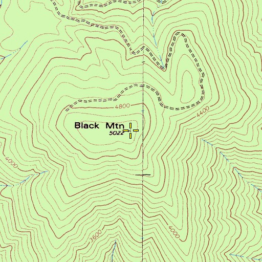 Topographic Map of Black Mountain, CA