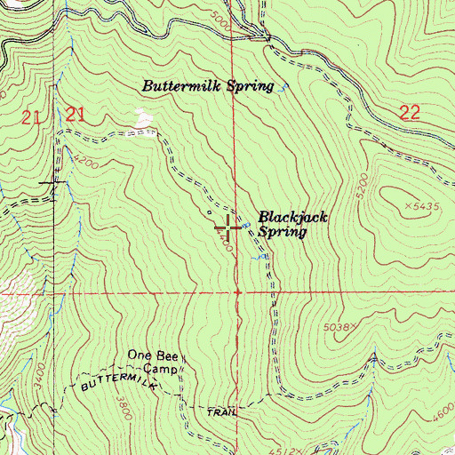 Topographic Map of Blackjack Spring, CA
