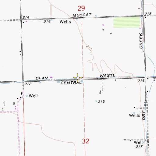 Topographic Map of Blan Waste, CA