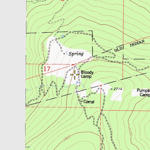 Topographic Map of Bloody Camp, CA