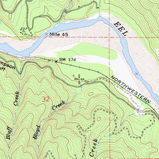 Topographic Map of Bloyd Creek, CA