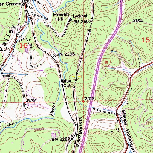 Topographic Map of Blue Cut, CA