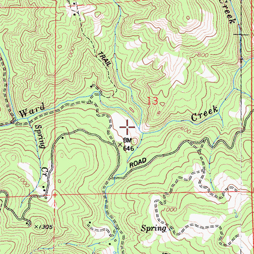 Topographic Map of Blue Jay Creek, CA
