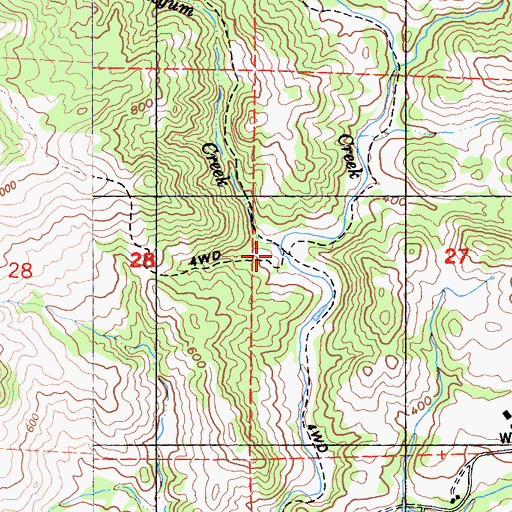 Topographic Map of Bluegum Creek, CA
