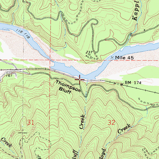 Topographic Map of Bluff Creek, CA