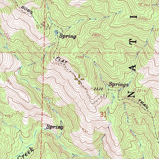 Topographic Map of Bobs Flat Trail, CA