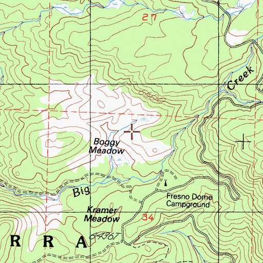 Topographic Map of Boggy Meadow, CA