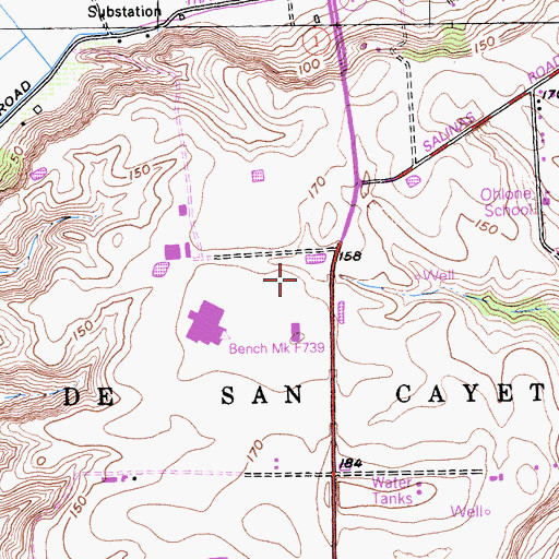 Topographic Map of Bolsa De San Cayetano, CA