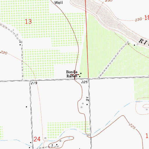 Topographic Map of Bonita Ranch, CA