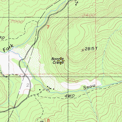 Topographic Map of Bonnie Craigs, CA