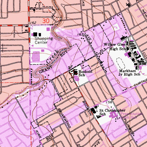 Topographic Map of Booksin Elementary School, CA