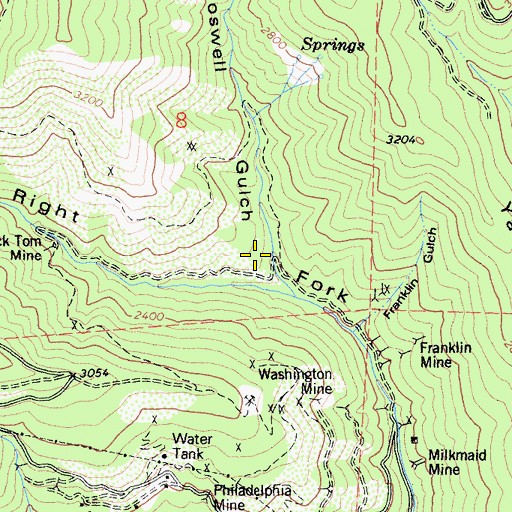 Topographic Map of Boswell Gulch, CA