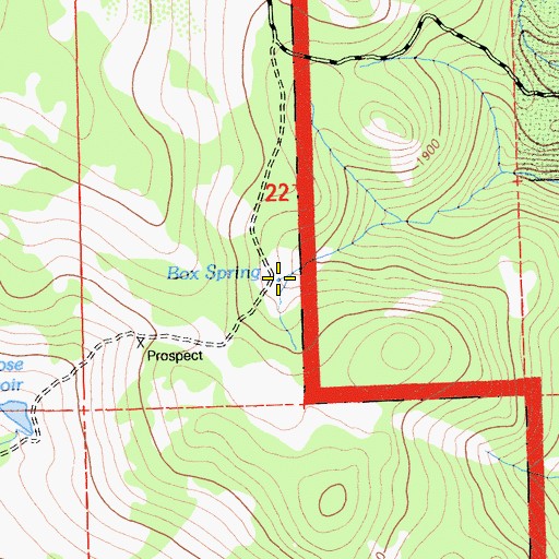 Topographic Map of Box Spring, CA