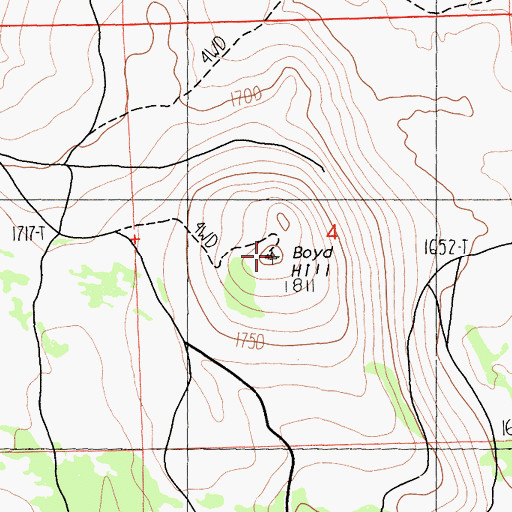 Topographic Map of Boyd Hill, CA