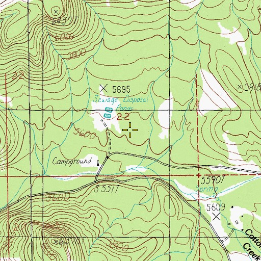 Topographic Map of Camp Rucker Campground, AZ